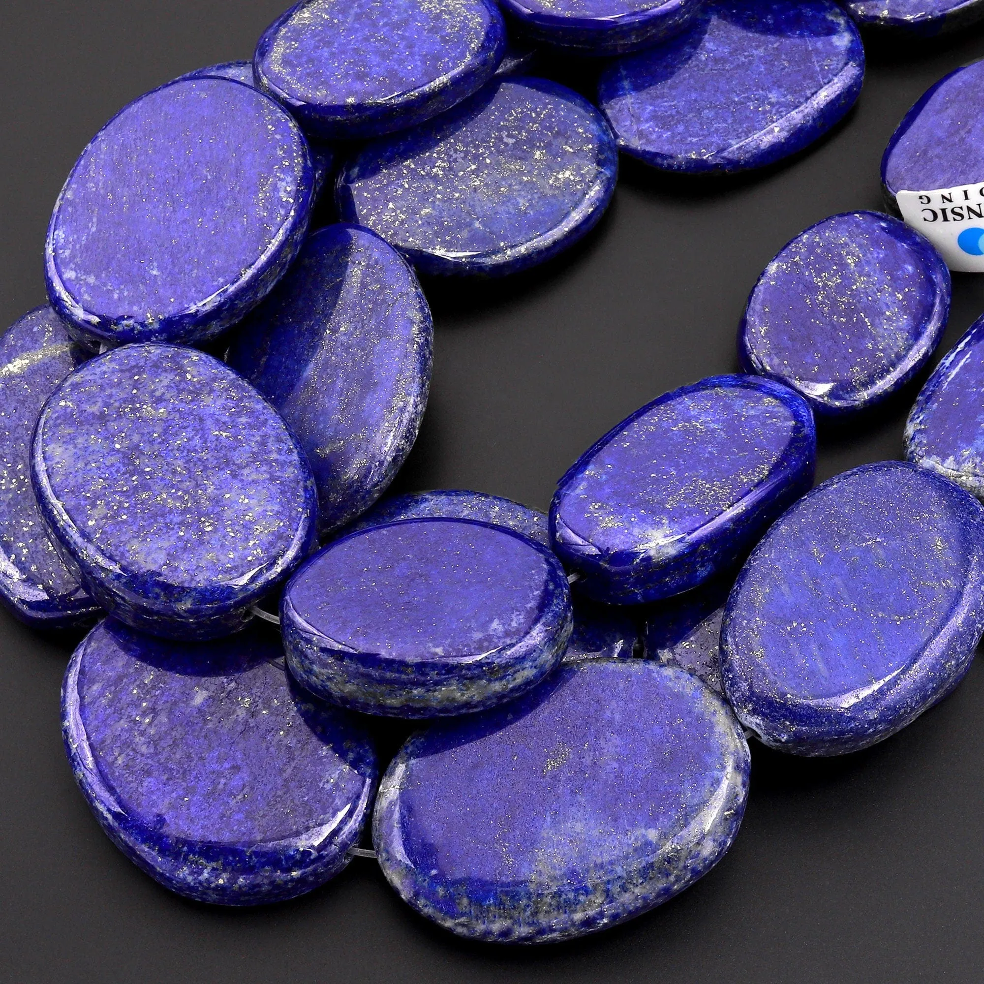 AAA Huge Natural Blue Lapis Smooth Oval Nugget Beads 15.5" Strand