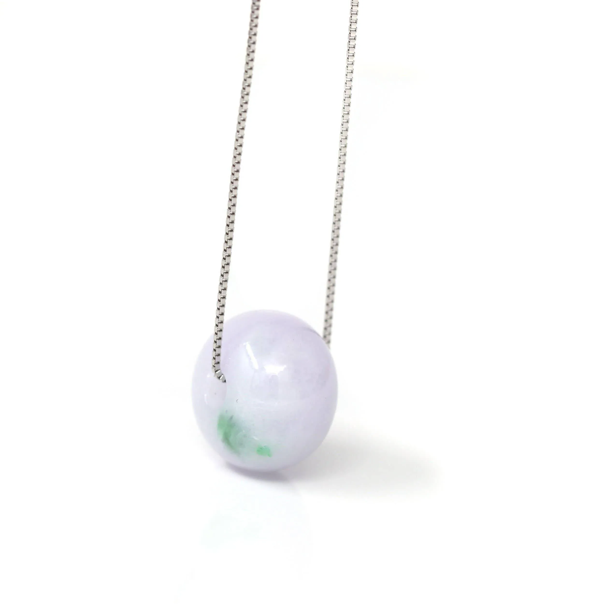Baikalla™ "Good Luck Button" Necklace Real Lavender Jade Lucky KouKou Pendant Necklace
