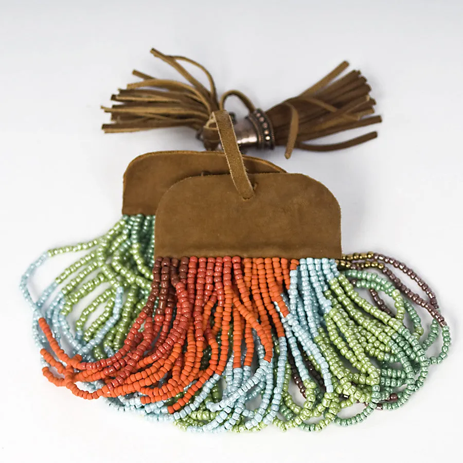 Beaded Bracelet with Leather