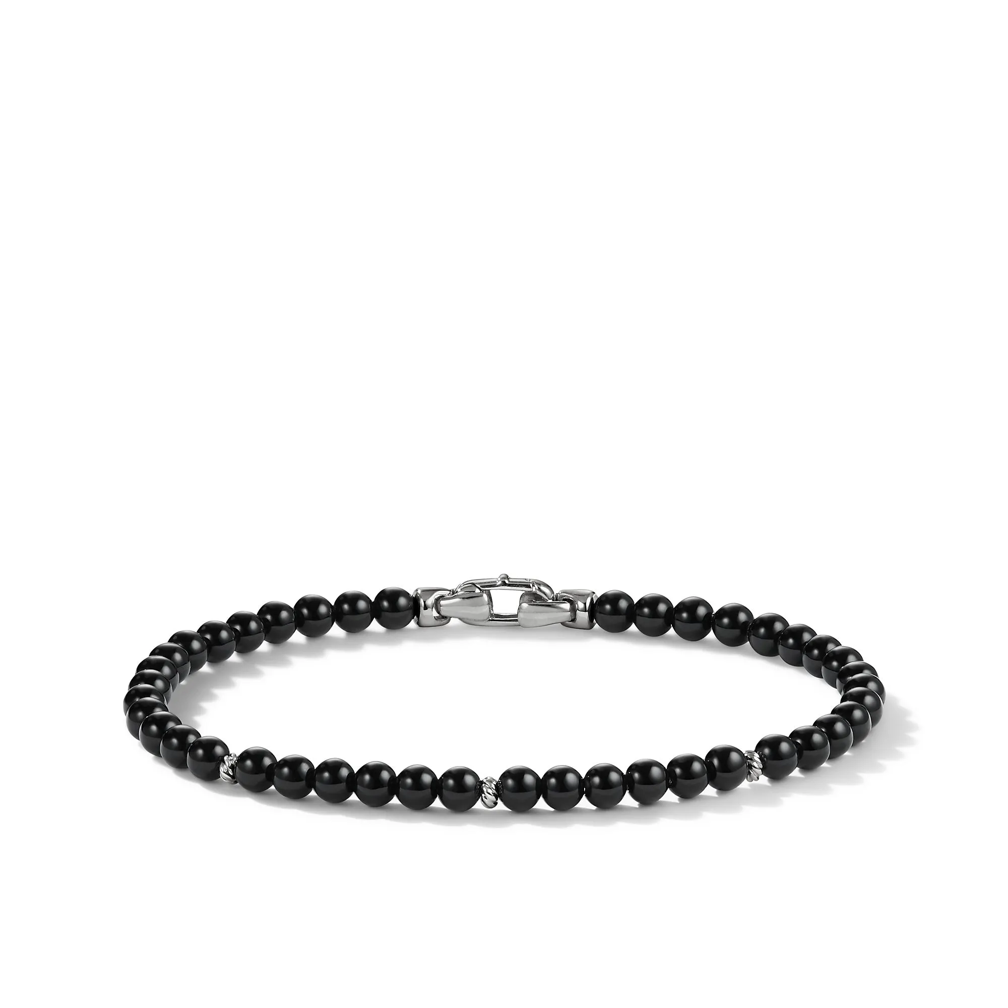 Bijoux Spiritual Beads Bracelet with Black Onyx and Sterling Silver\, 4mm