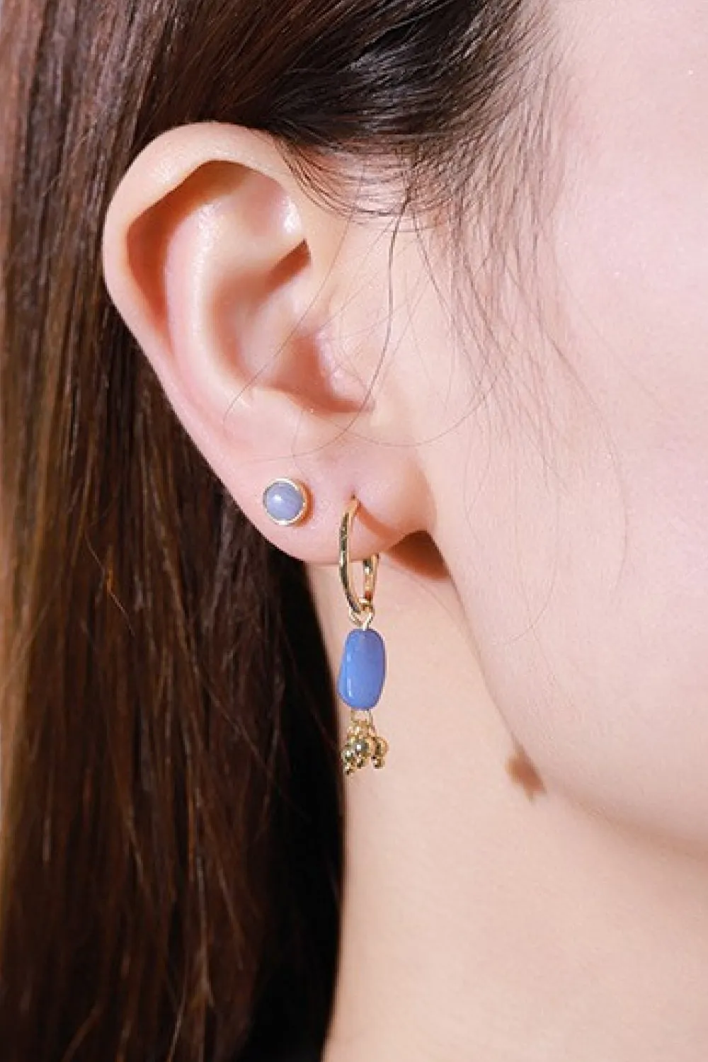 Blue Stone Drop Earrings