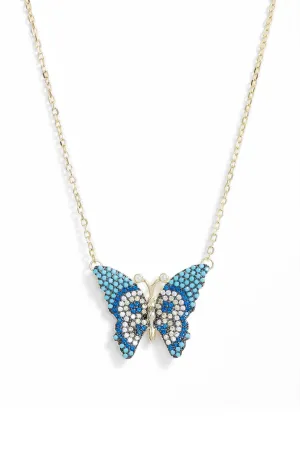 Butterfly Pave Charm Necklace