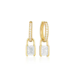 Deco Crystal Huggie Hoops