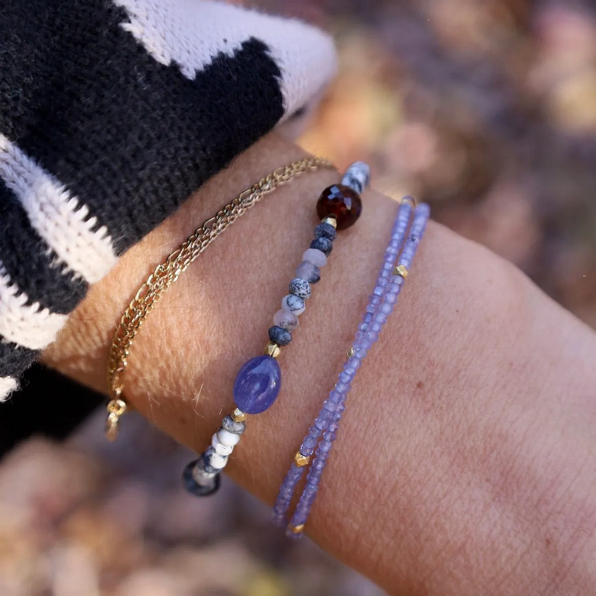 Dendritic Opal & Tanzanite Bracelet