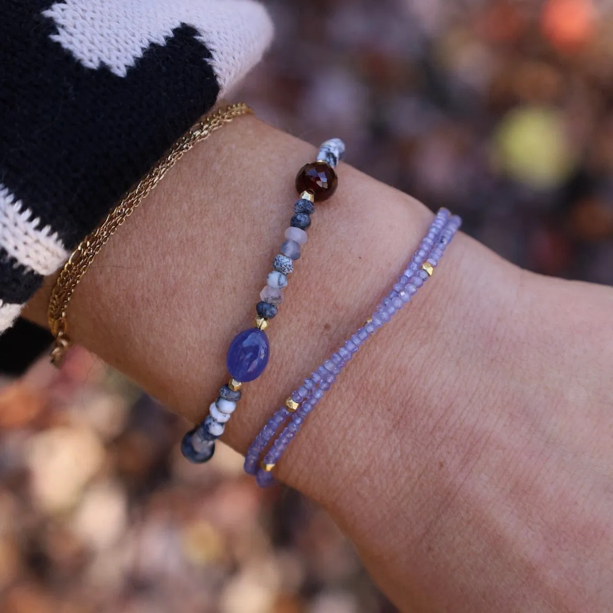 Dendritic Opal & Tanzanite Bracelet