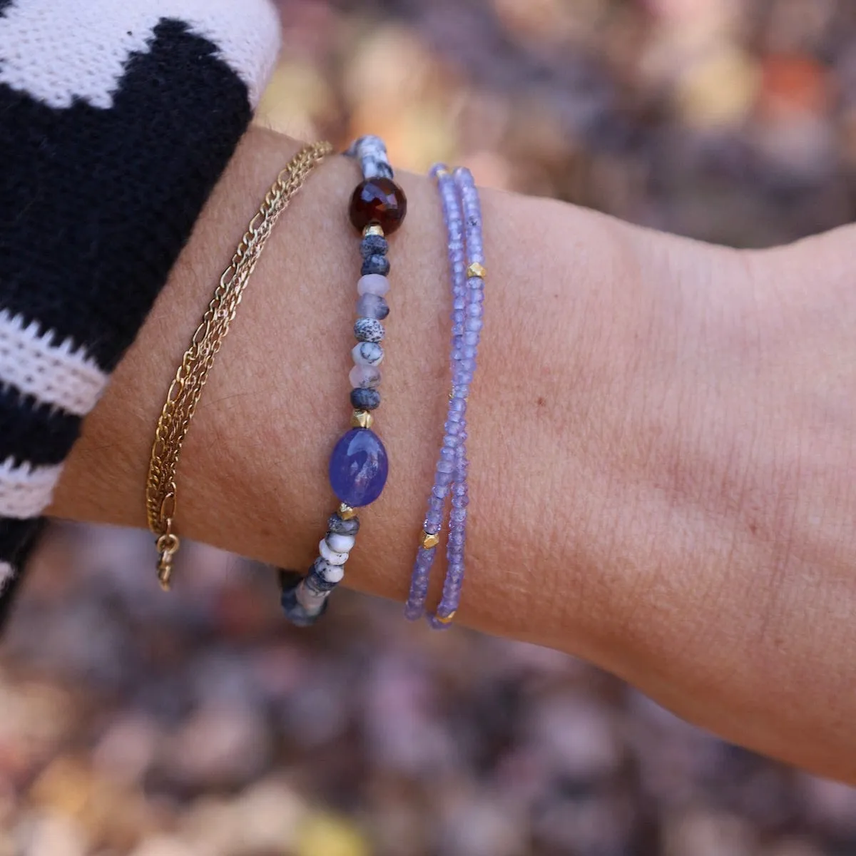 Dendritic Opal & Tanzanite Bracelet