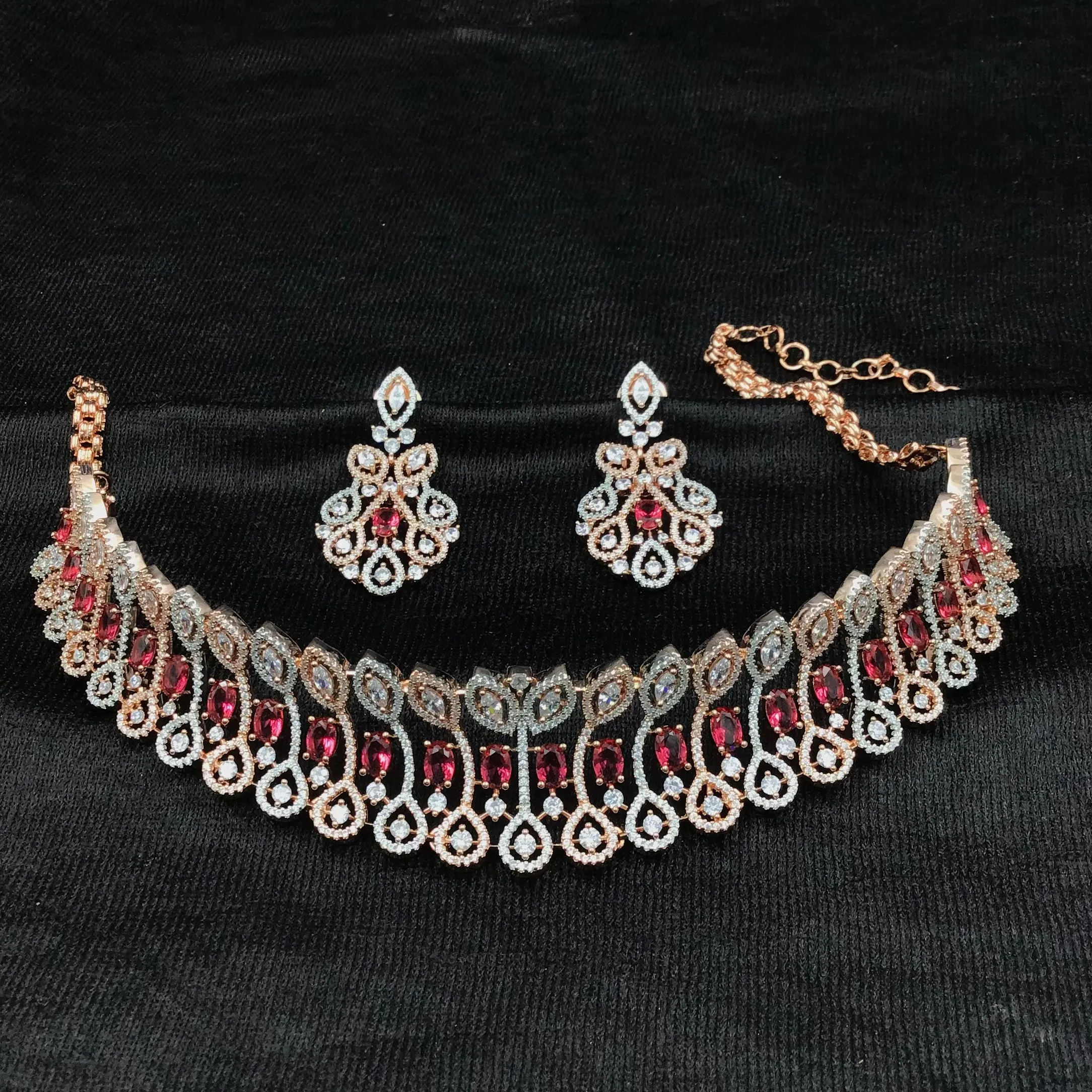 Designer Zircon/AD Choker Set 3428-100
