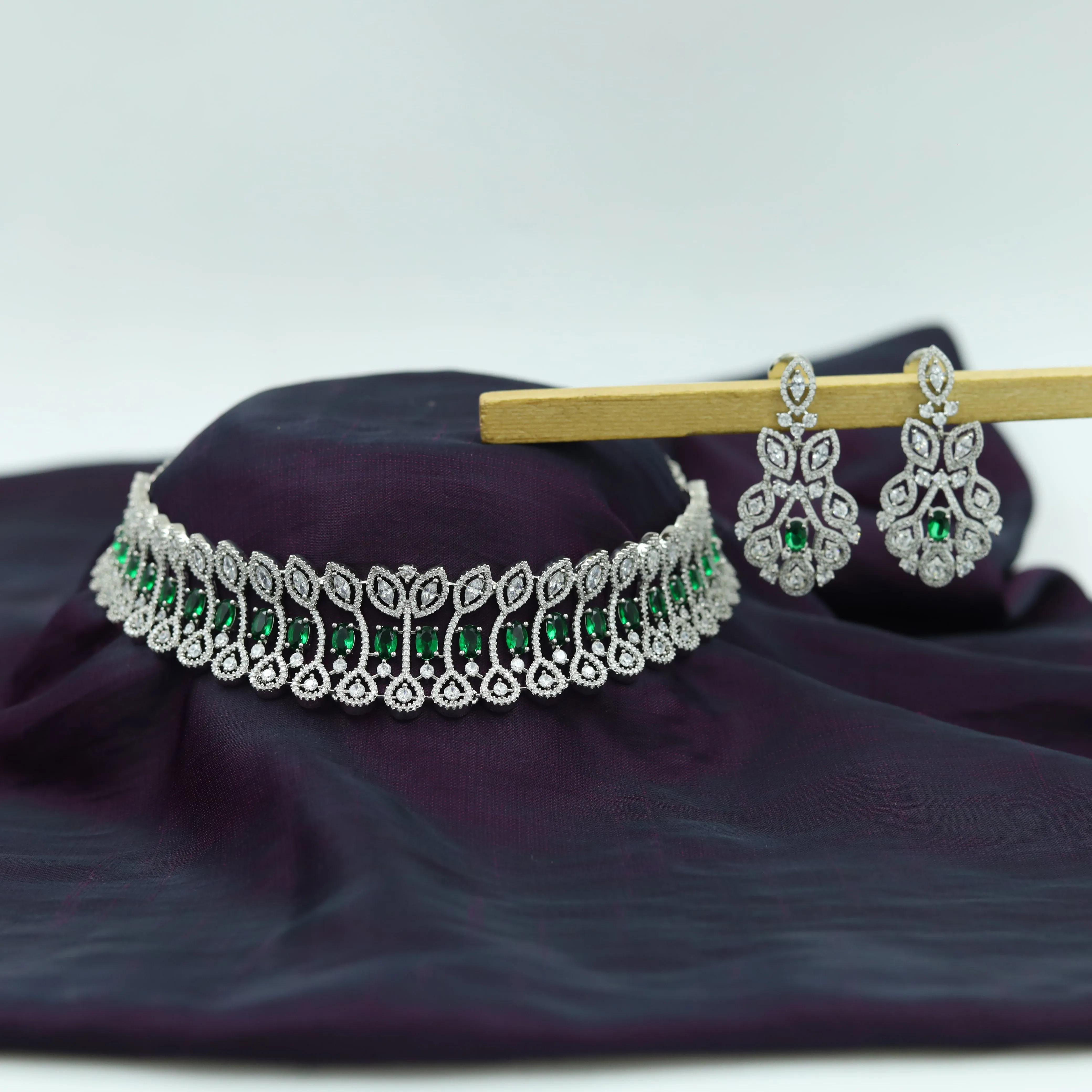 Designer Zircon/AD Choker Set 3428-100