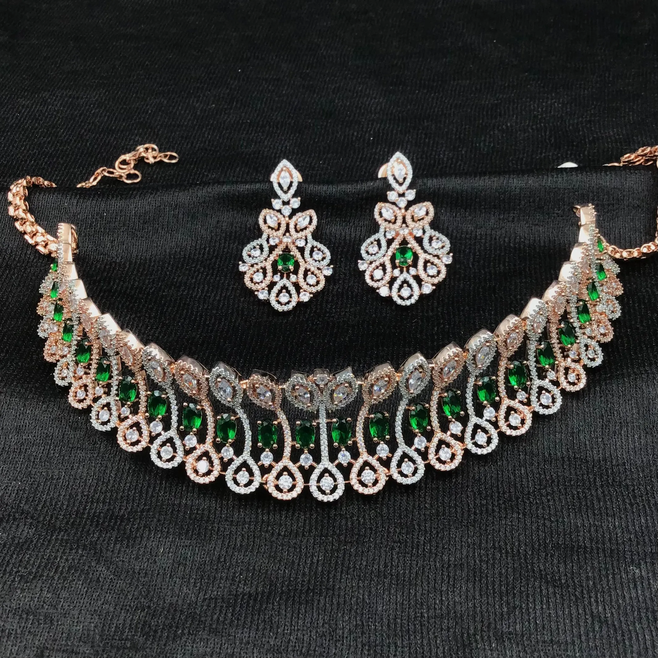 Designer Zircon/AD Choker Set 3428-100