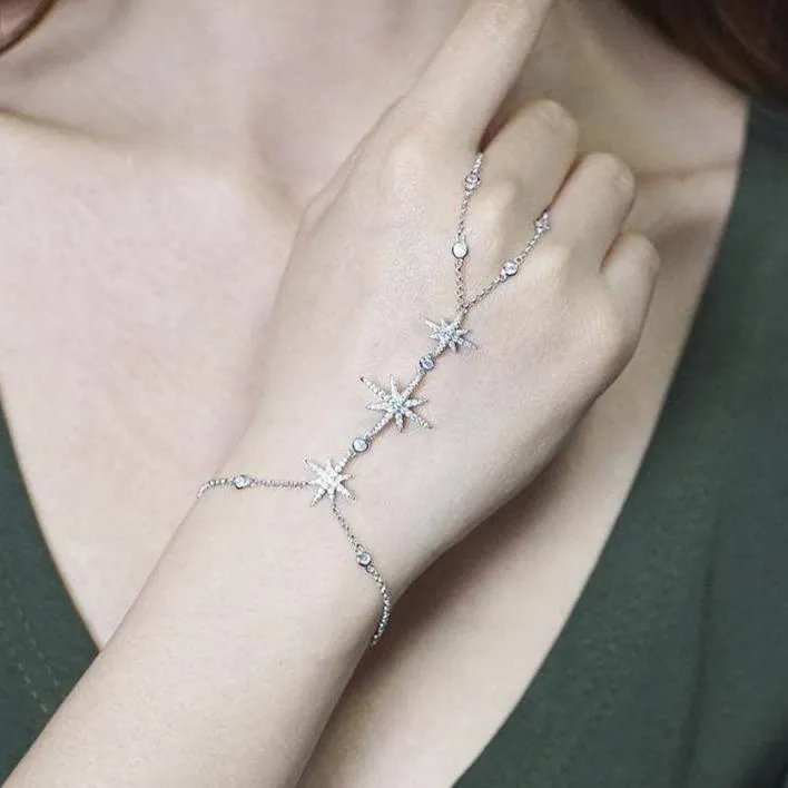 Diamond Romantic Meteor Bracelet Connect with Fingers