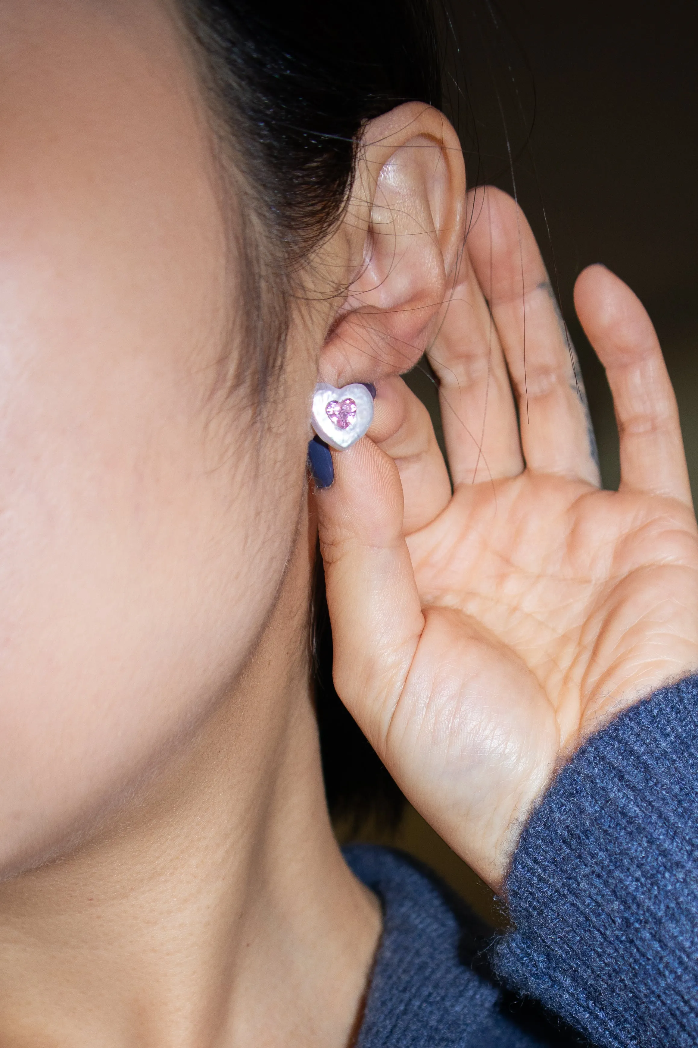 Elizabeth — Heart shaped baroque pearl earrings