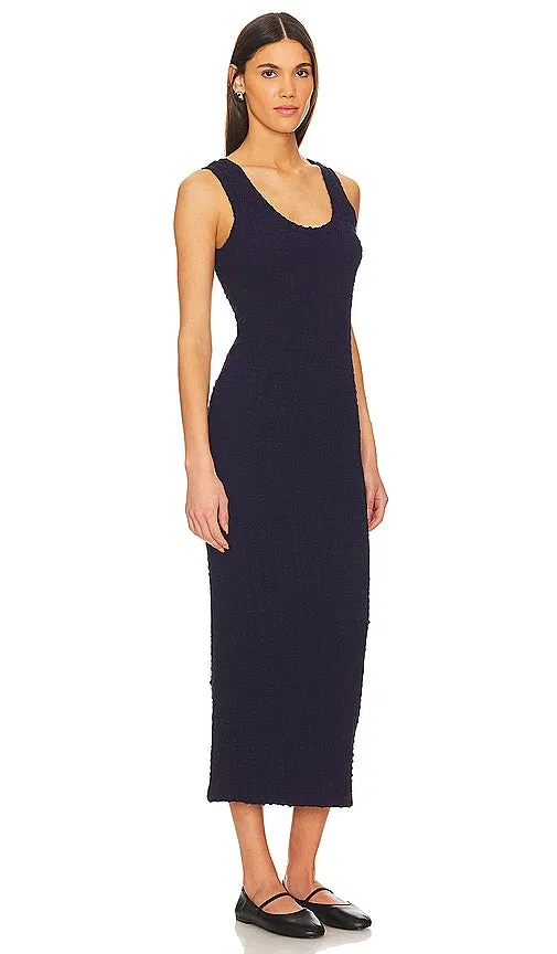 Enza Costa Puckered Tank Dress in Navy