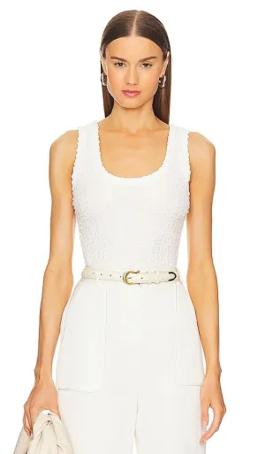 Enza Costa Puckered Tank in White