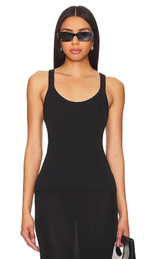 Enza Costa Strappy Tank in Black
