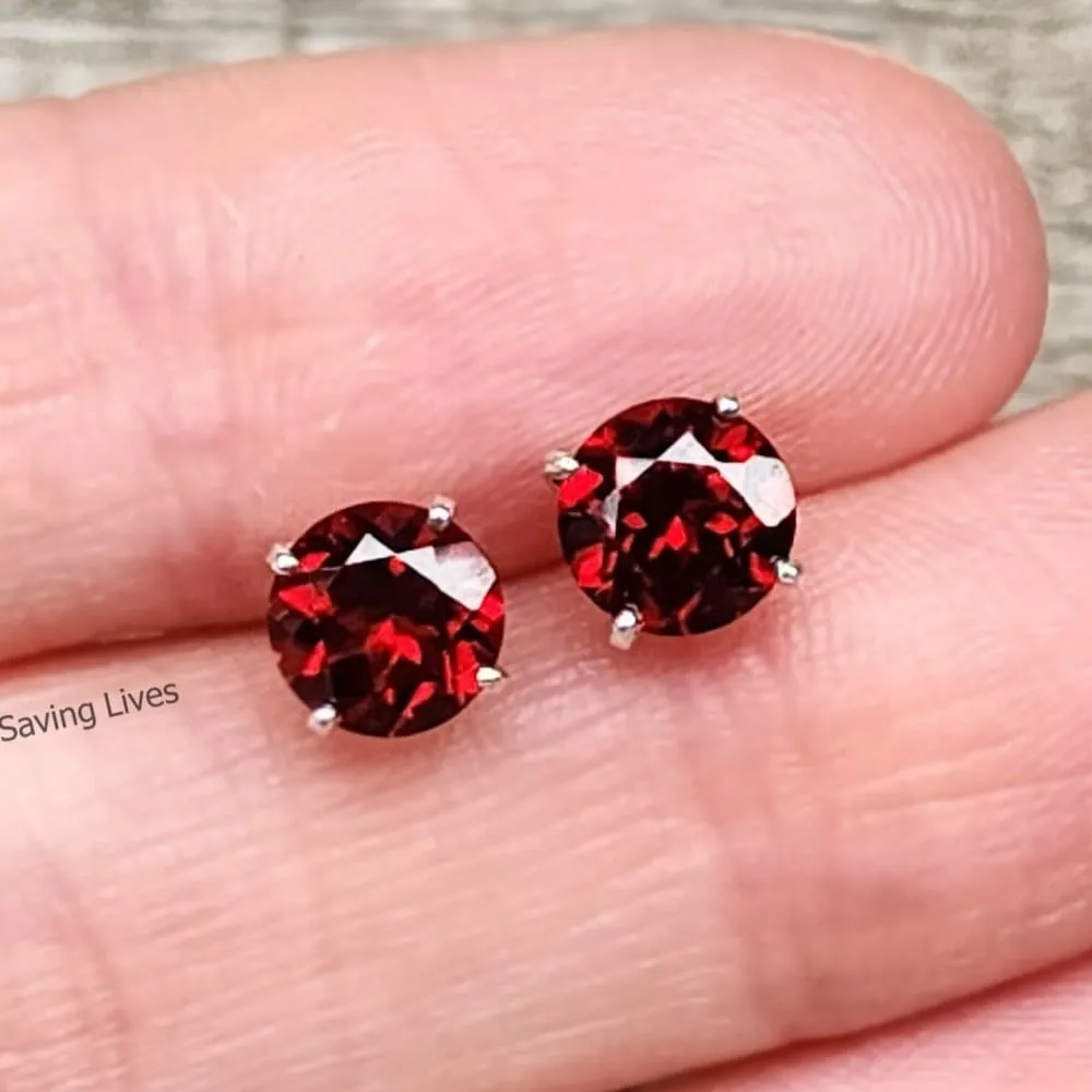 Garnet Studs Earrings