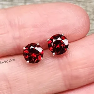 Garnet Studs Earrings