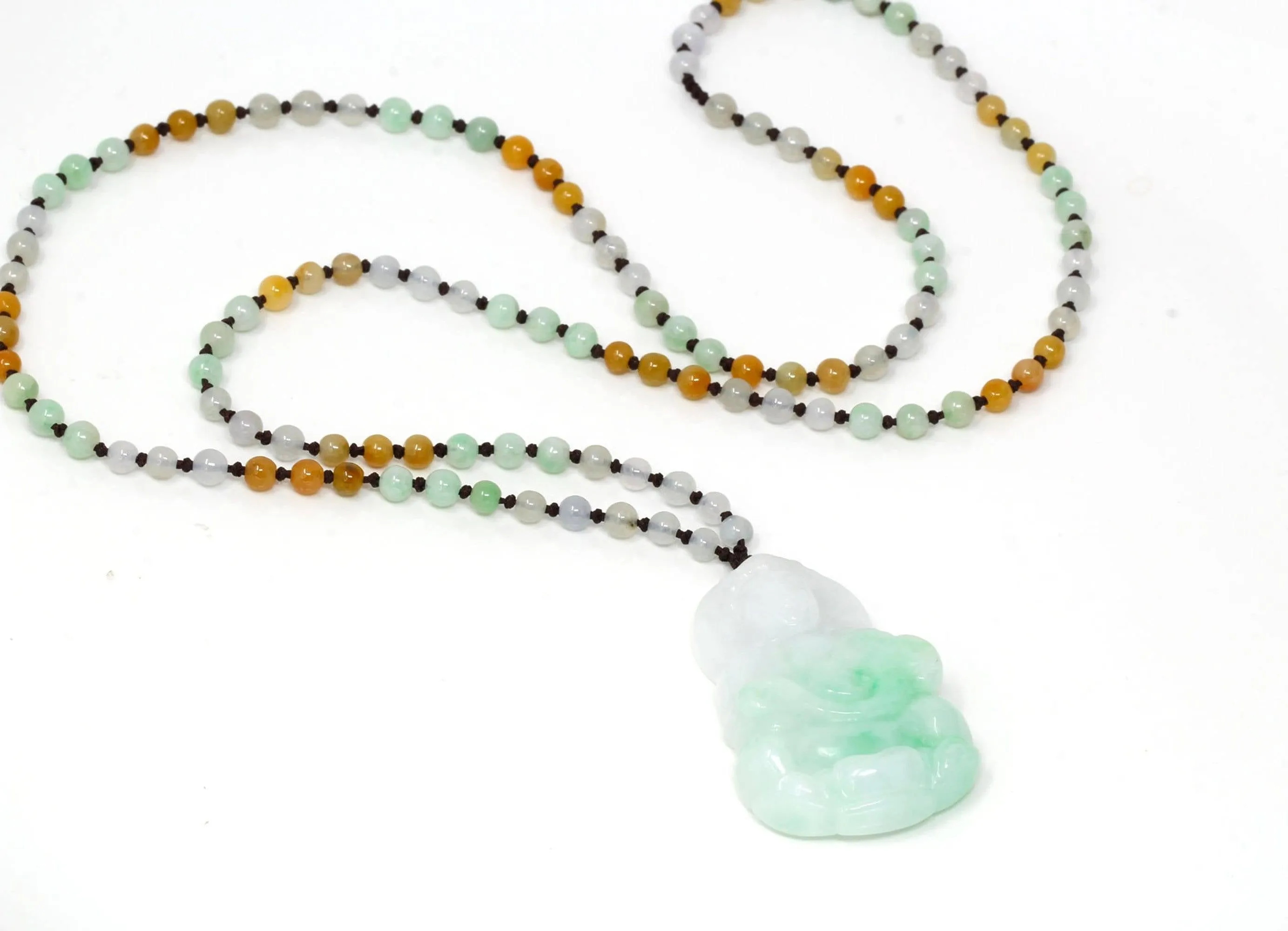 Genuine Burmese Jadeite Jade Guanyin Pendant Necklace(N1)
