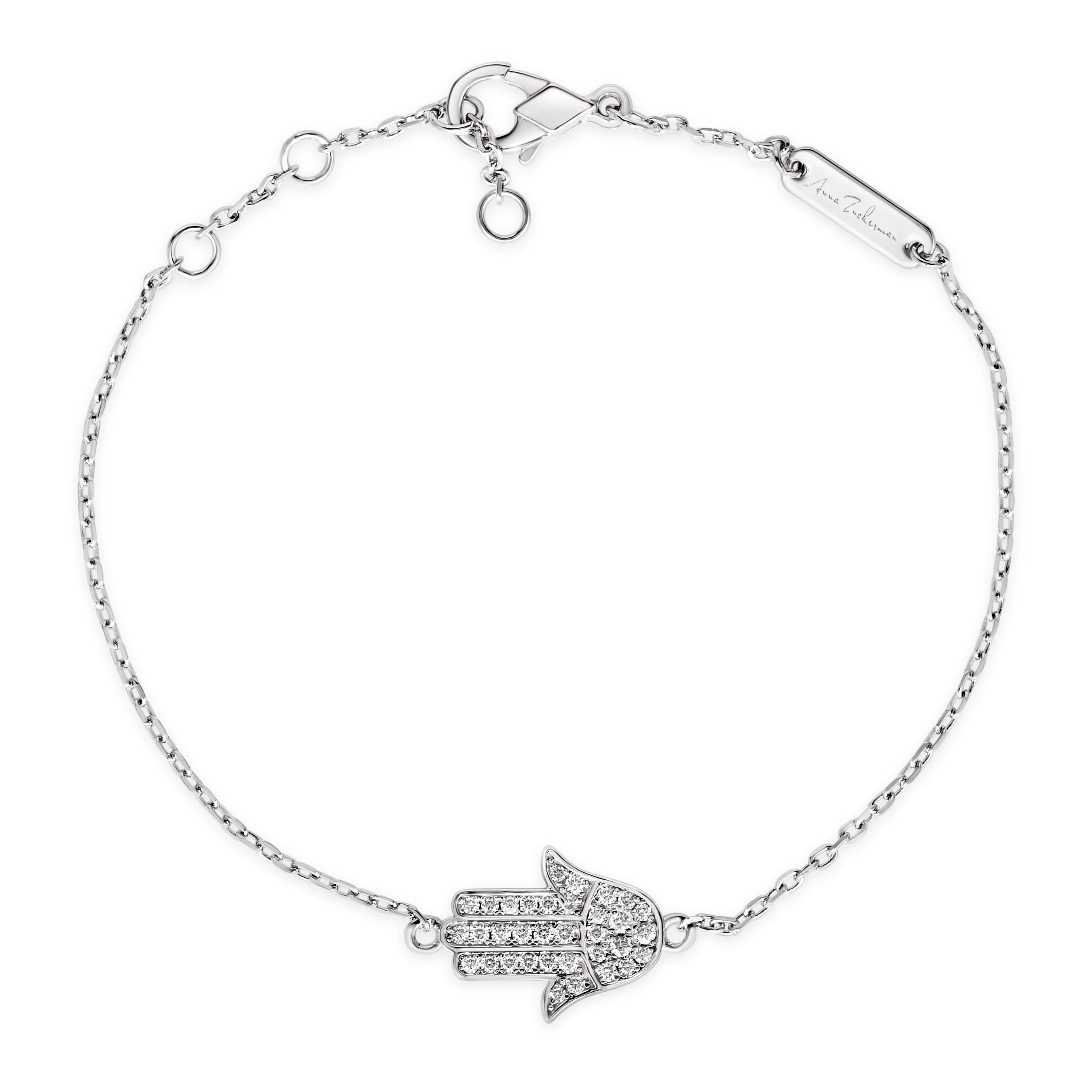 Kate 34 Hamsa White Diamond Crystalline Bracelet