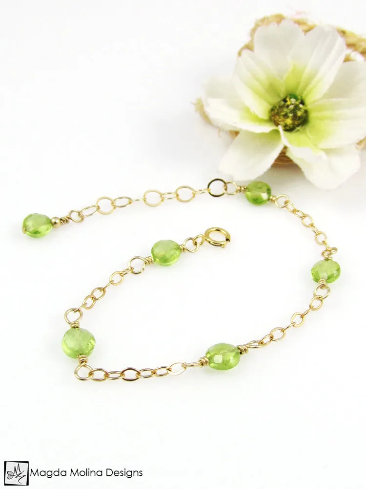 Mini Goddess (children) Delicate Peridot Bracelet