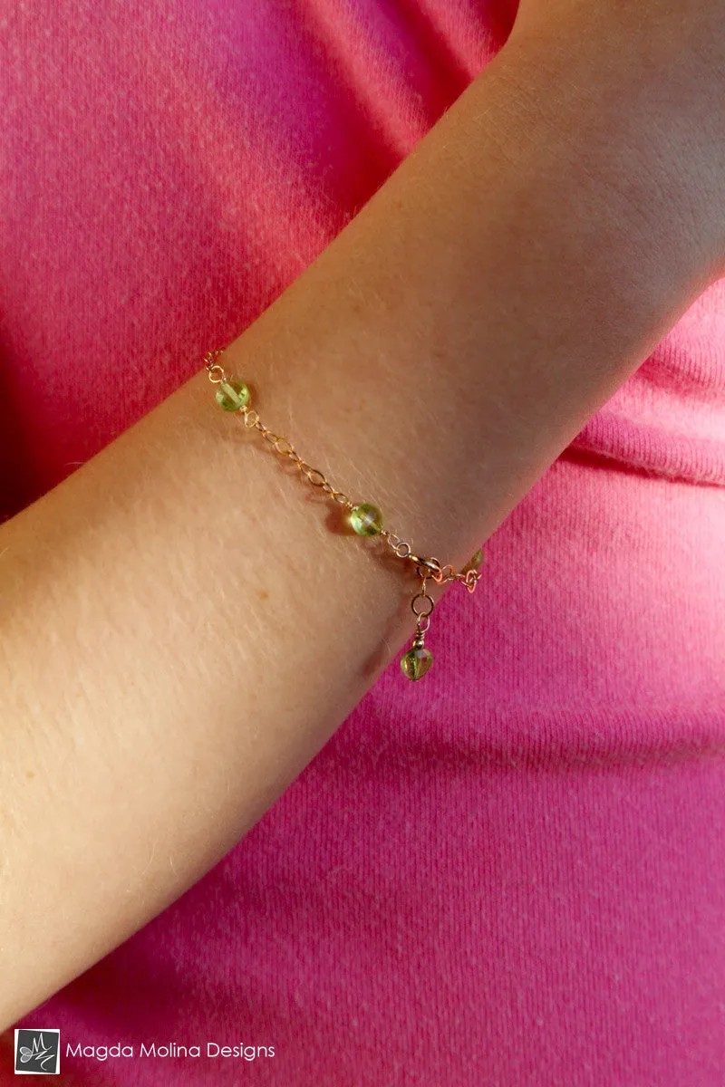 Mini Goddess (children) Delicate Peridot Bracelet