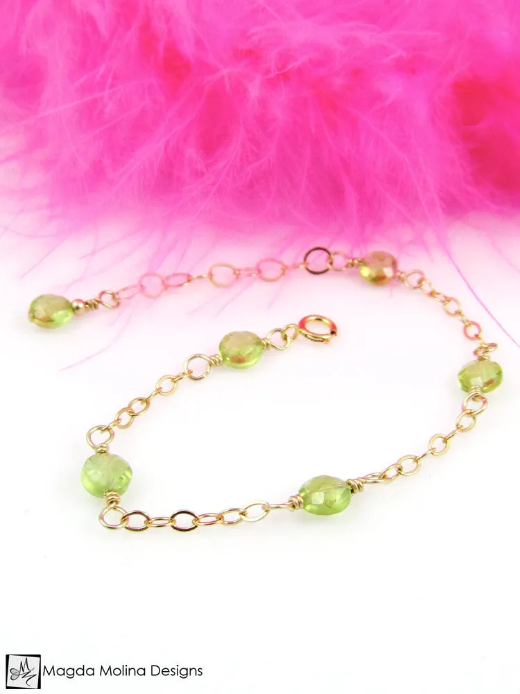 Mini Goddess (children) Delicate Peridot Bracelet