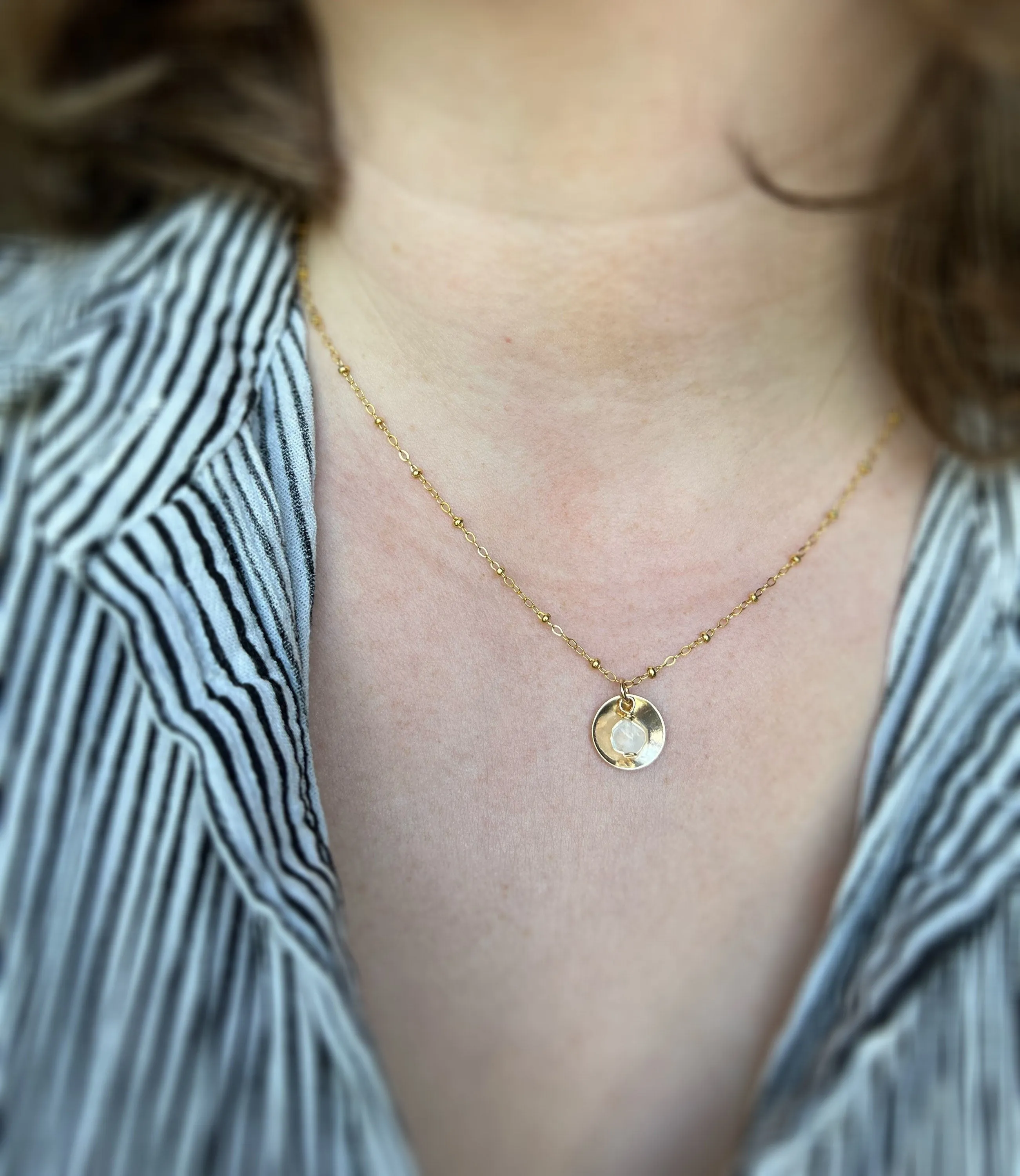 Mona Dainty Moonstone Necklace,