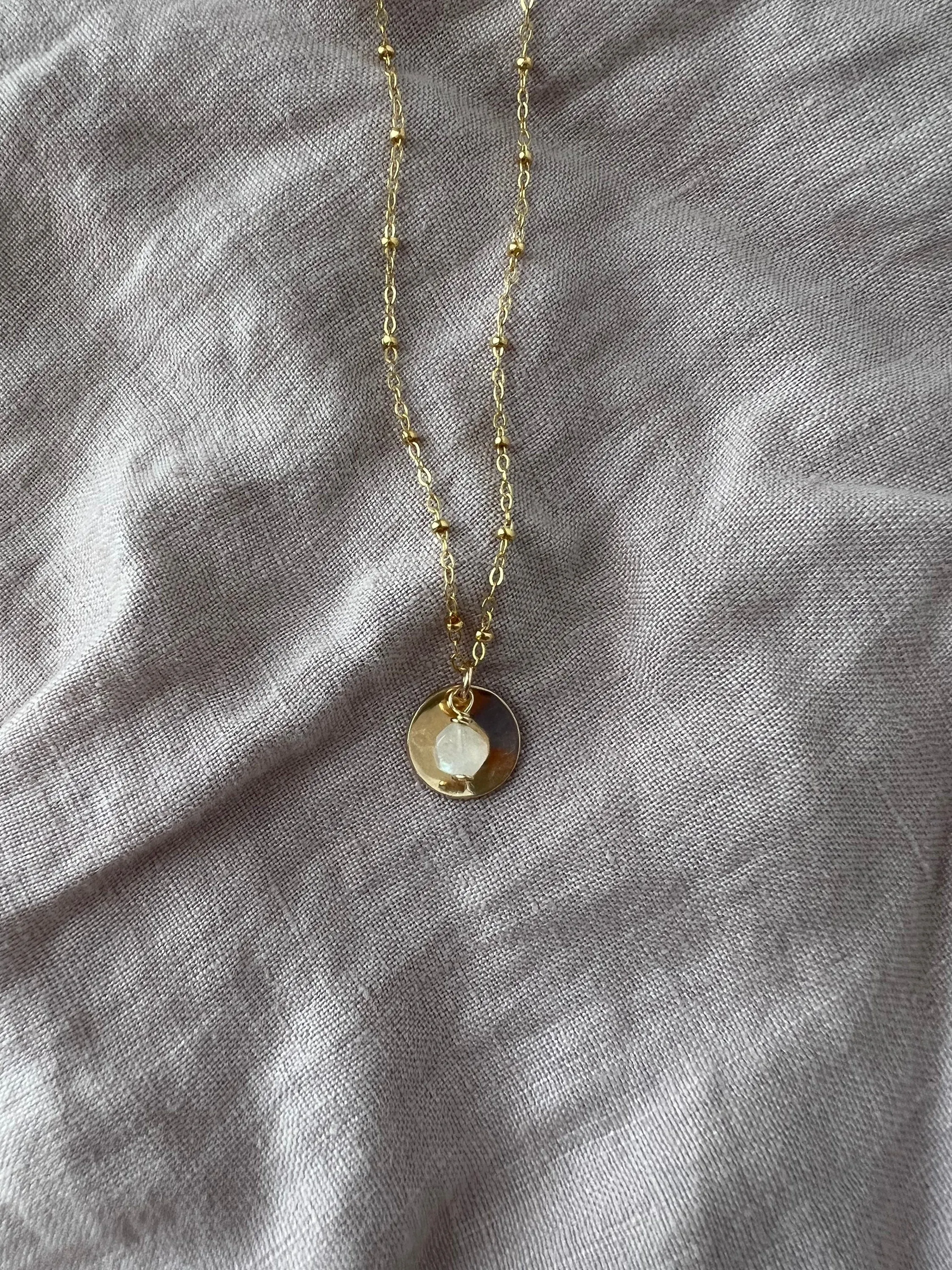 Mona Dainty Moonstone Necklace,