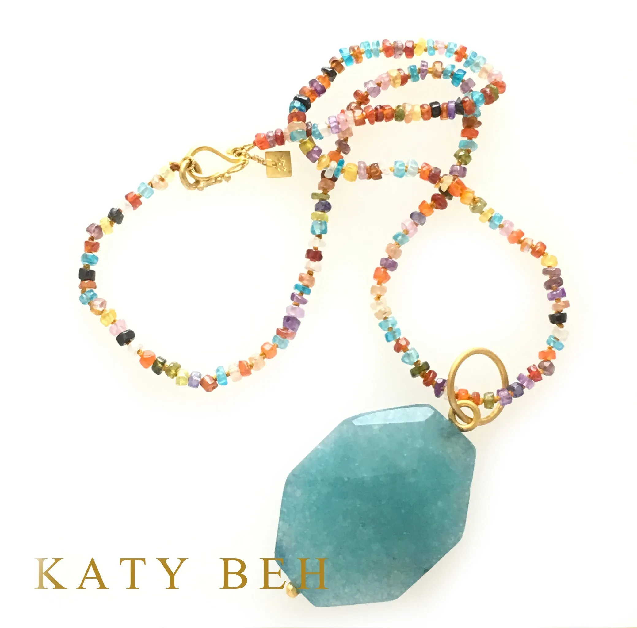 Monica Fancy Rainbow Zircon Necklace