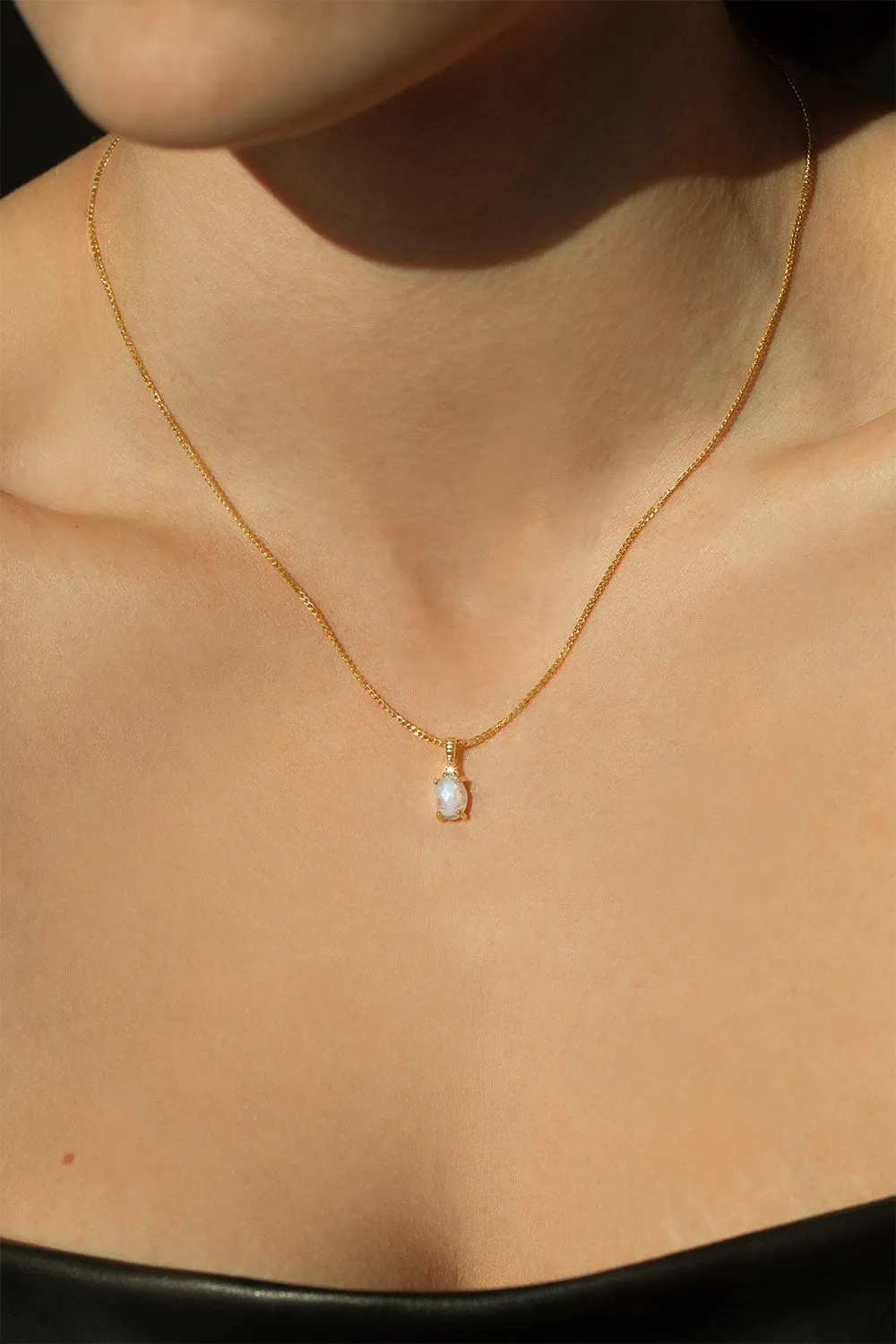 Moonstone Intuition Necklace 14K Gold Plated
