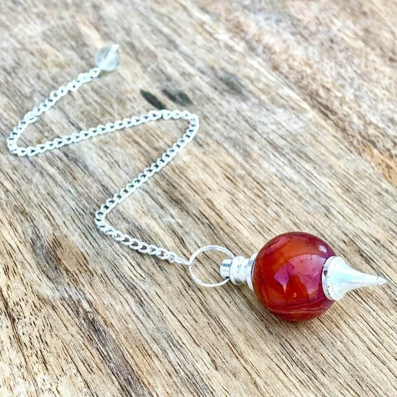 Natural Gemstone Sphere Dowsing Pendulum