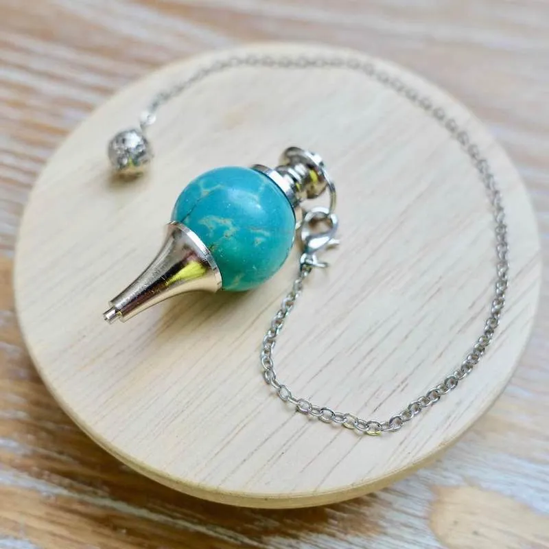 Natural Gemstone Sphere Dowsing Pendulum