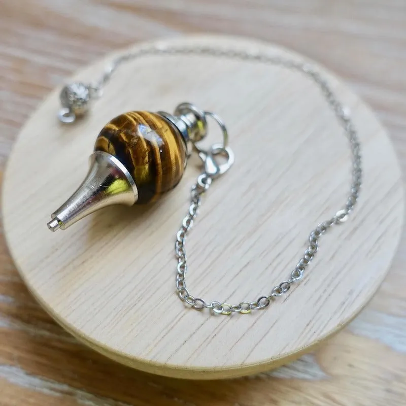 Natural Gemstone Sphere Dowsing Pendulum