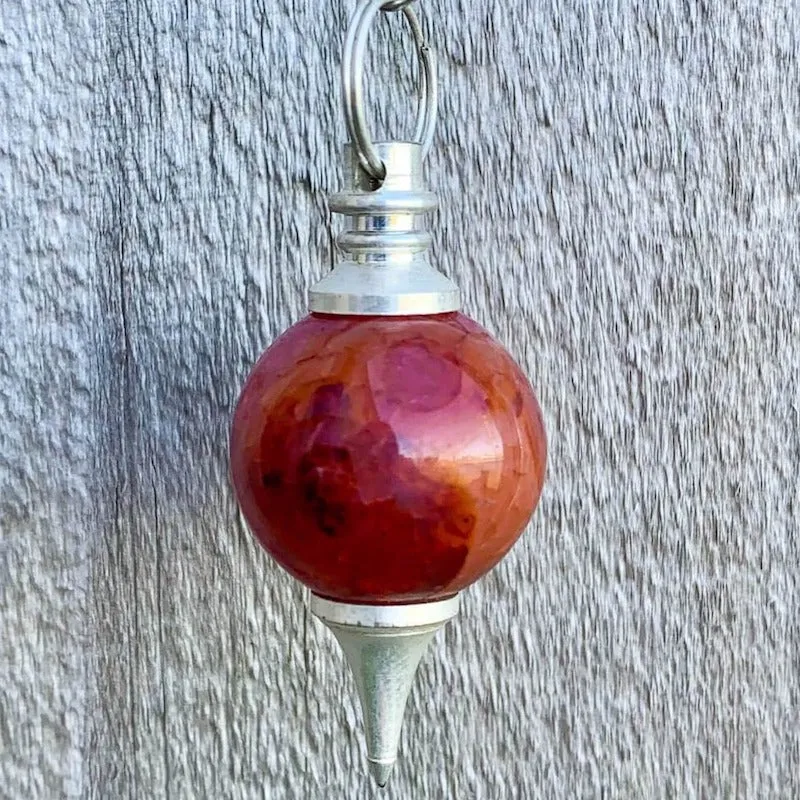Natural Gemstone Sphere Dowsing Pendulum