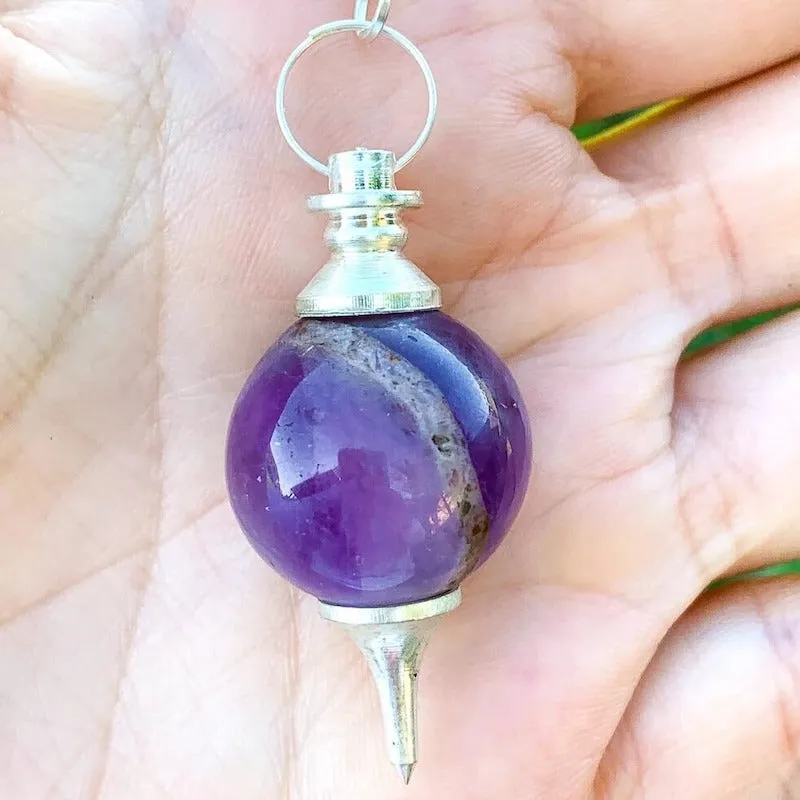Natural Gemstone Sphere Dowsing Pendulum