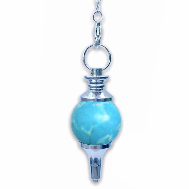 Natural Gemstone Sphere Dowsing Pendulum