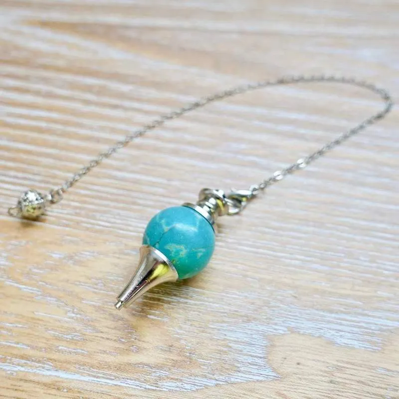 Natural Gemstone Sphere Dowsing Pendulum