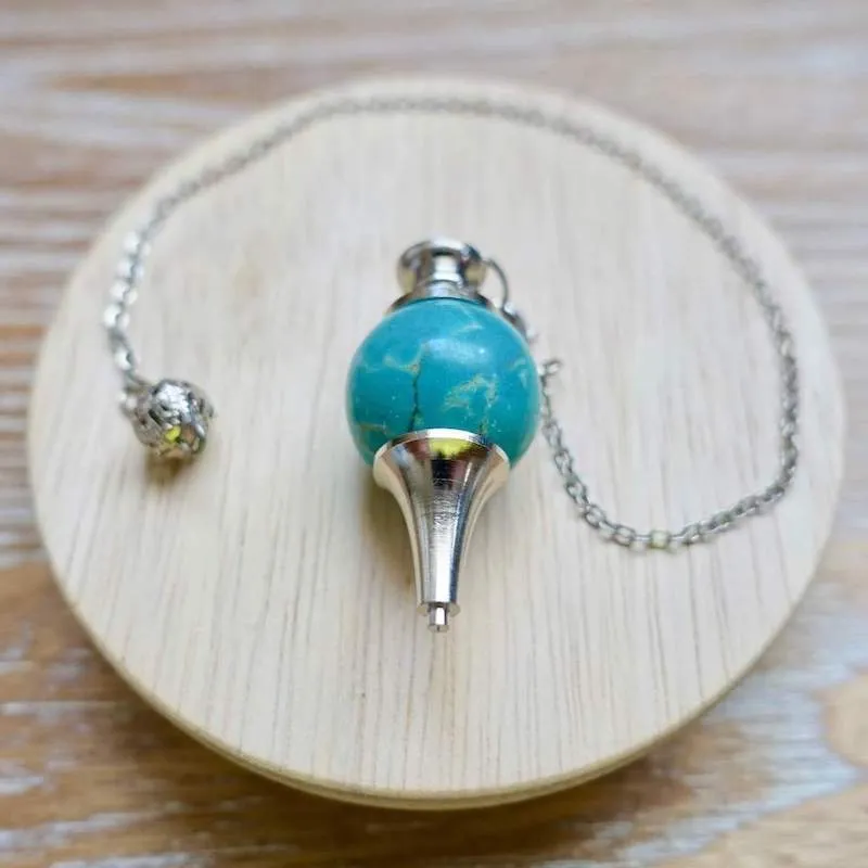 Natural Gemstone Sphere Dowsing Pendulum