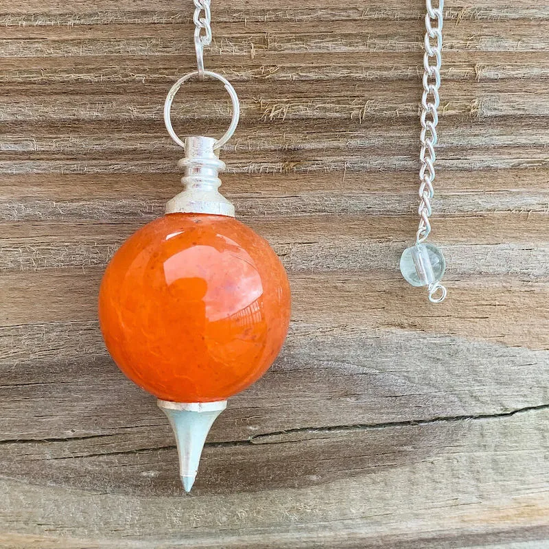 Natural Gemstone Sphere Dowsing Pendulum