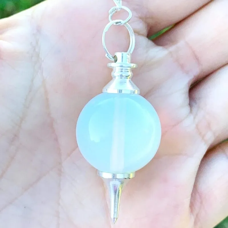 Natural Gemstone Sphere Dowsing Pendulum