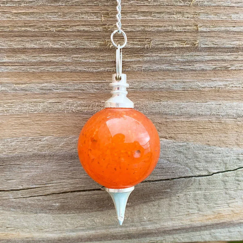 Natural Gemstone Sphere Dowsing Pendulum