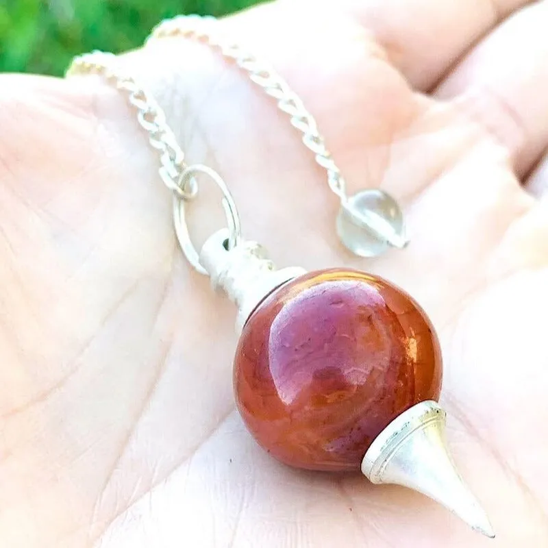 Natural Gemstone Sphere Dowsing Pendulum