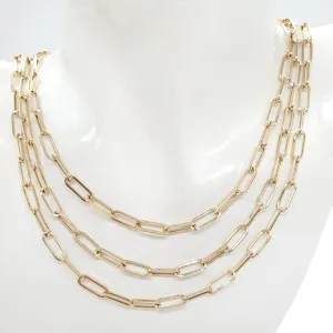Paperclip Chain Necklace 18K Gold 1123223