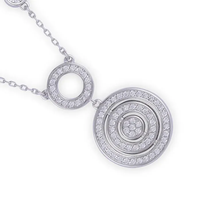 Radiant Circle CZ Statement Necklace Set