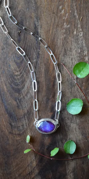 Rainbow Moonstone & Red Jasper Doublet Necklace