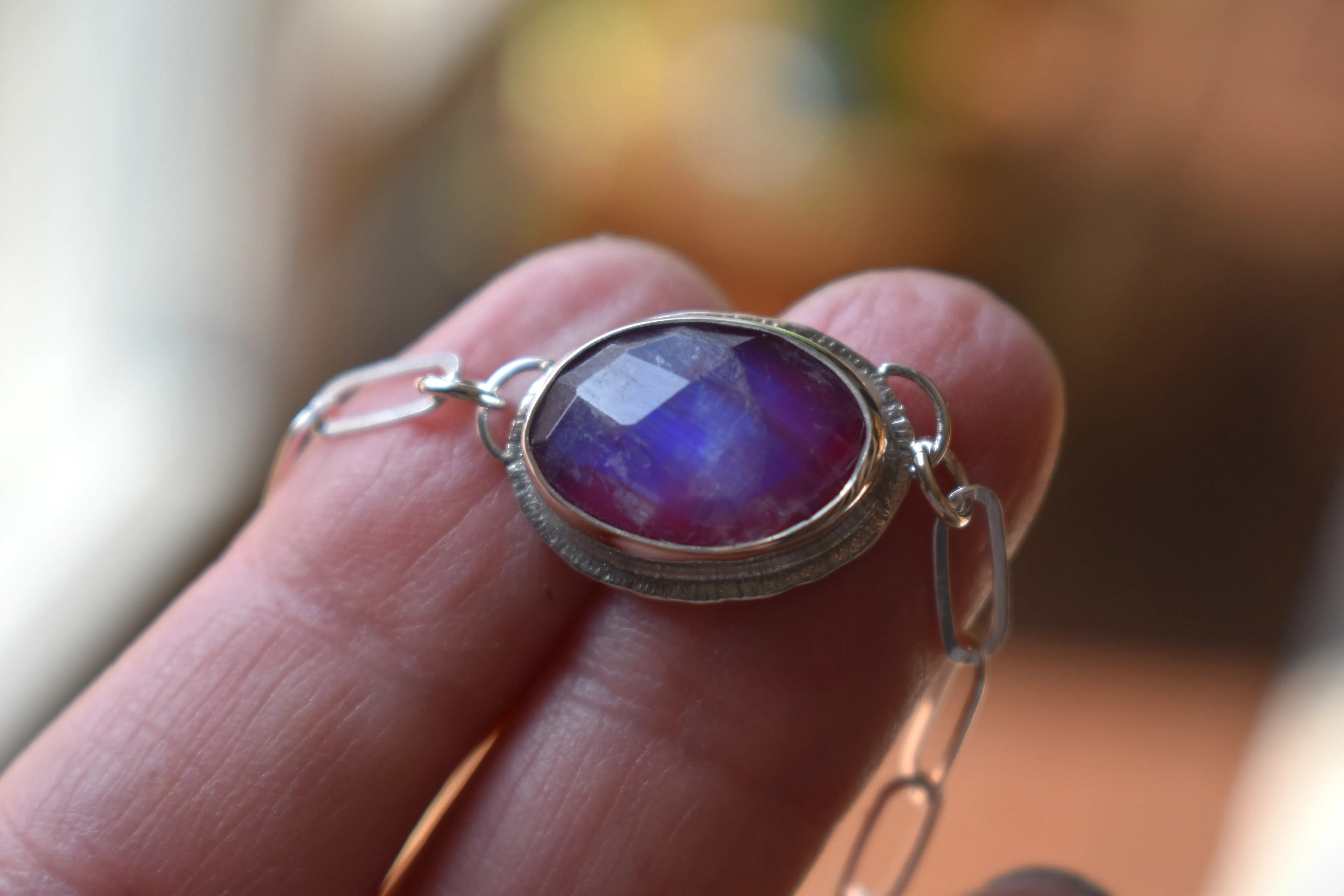 Rainbow Moonstone & Red Jasper Doublet Necklace