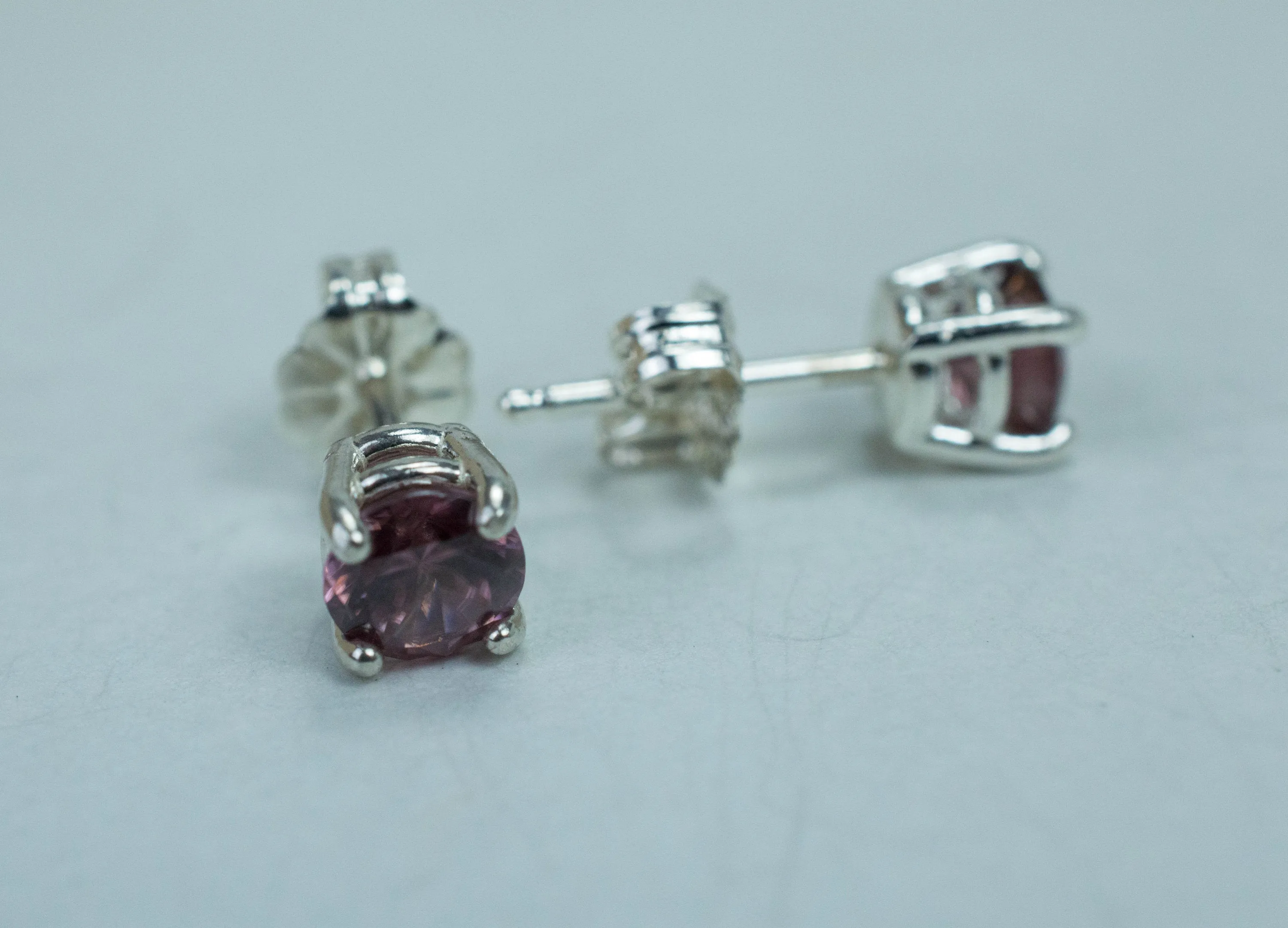 Rose Zircon Earrings; Genuine Untreated Tanzania Pink Zircon; 1.385cts