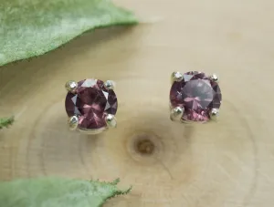 Rose Zircon Earrings; Genuine Untreated Tanzania Pink Zircon; 1.385cts
