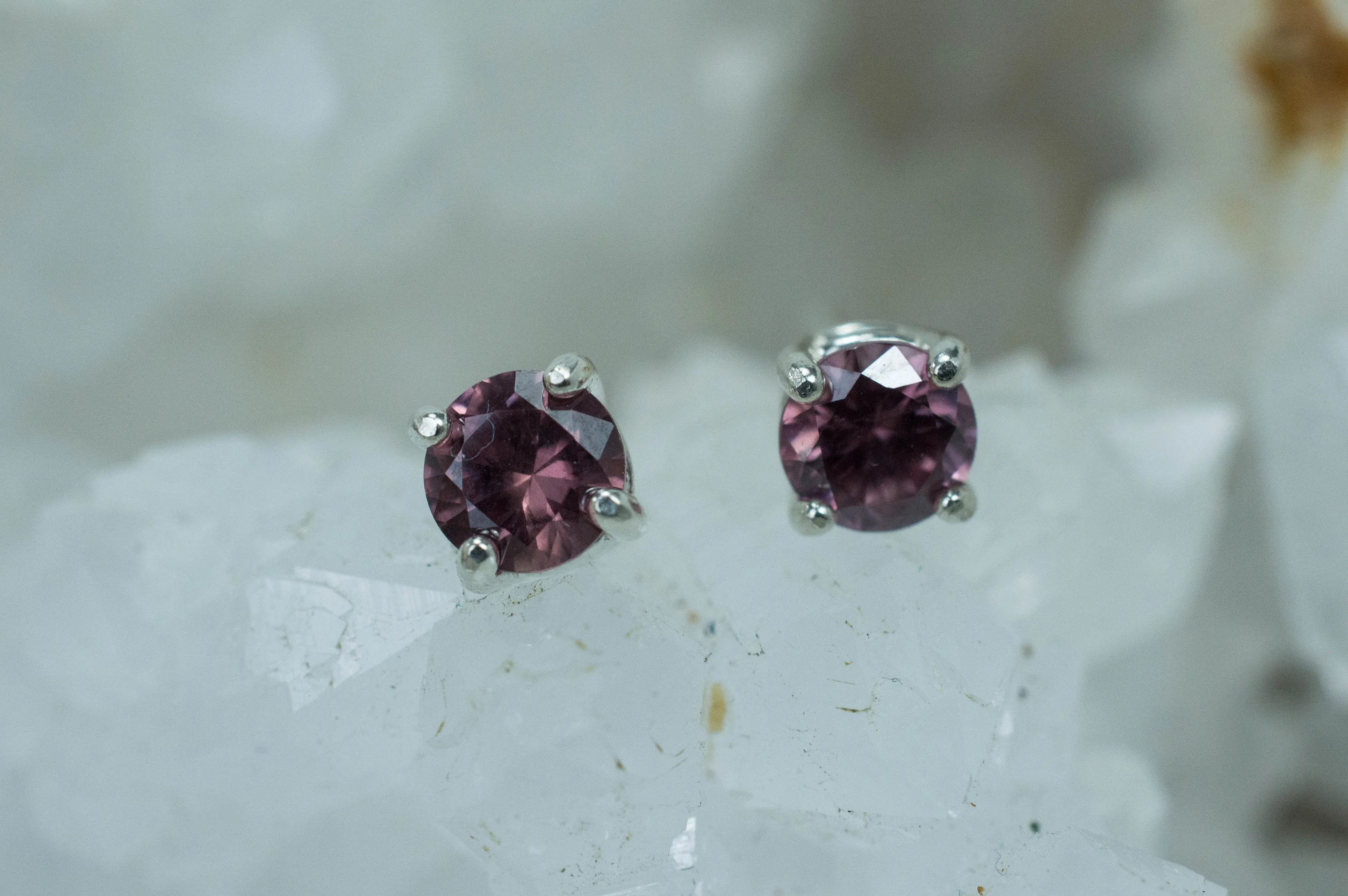 Rose Zircon Earrings; Genuine Untreated Tanzania Pink Zircon; 1.385cts