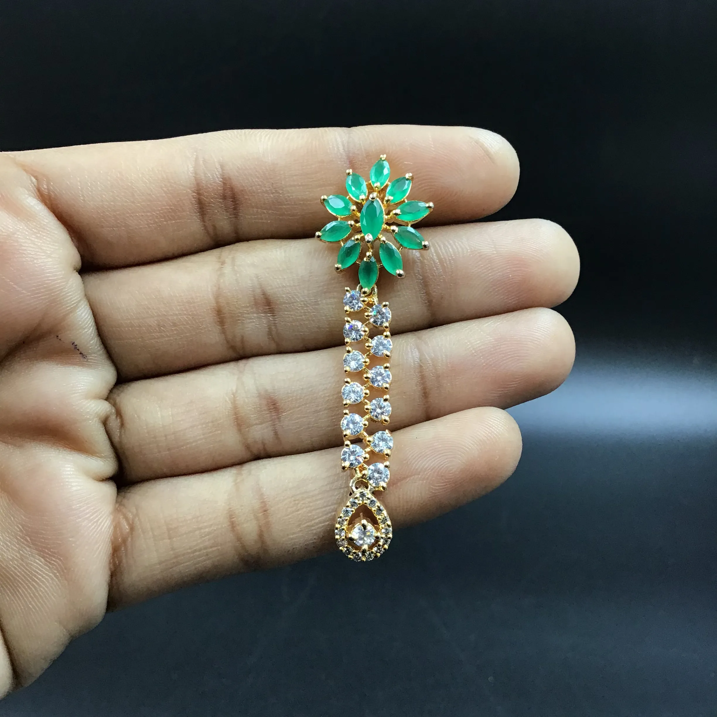 Round Neck Zircon/AD Necklace Set 8272-100