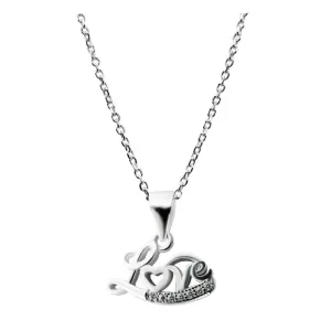 Silver Love pendant with Link Chain